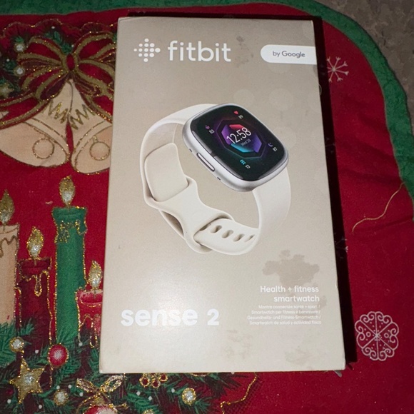 New Fitbit Sense 2 Advanced Health and Fitness Smartwatch, Lunar White/Platinum - Picture 8 of 11